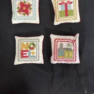 Holiday Cross-Stitch Accent Pillow Set